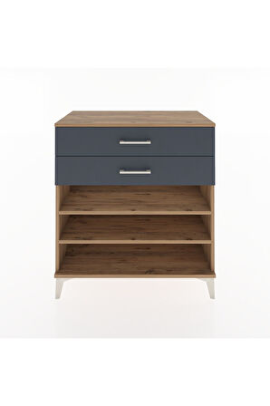 Hyperion Şifonyer 2 Raflı 2 Çekmeceli 88x44x96 Çam-Antrasit