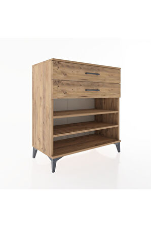 Hyperion Şifonyer 2 Raflı 2 Çekmeceli 88x44x96 Çam-Çam