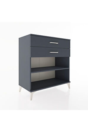 Hyperion Şifonyer Tek Raflı 2 Çekmeceli 88x44x96 Antrasit-Antrasit