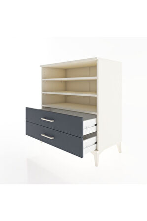 Hyperion Şifonyer 3 Raflı 2 Çekmeceli 88x44x96 Aytaşı-Antrasit