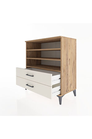 Hyperion Şifonyer 3 Raflı 2 Çekmeceli 88x44x96 Çam-Aytaşı