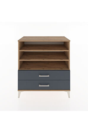 Hyperion Şifonyer 3 Raflı 2 Çekmeceli 88x44x96 Çam-Antrasit