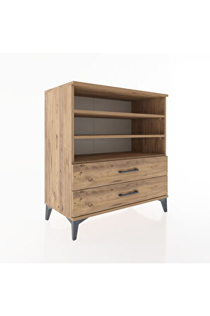 Hyperion Şifonyer 3 Raflı 2 Çekmeceli 88x44x96 Çam-Çam