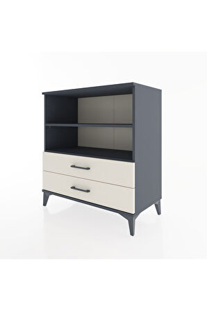 Hyperion Şifonyer 2 Raflı 2 Çekmeceli 88x44x96 Antrasit-Aytaşı