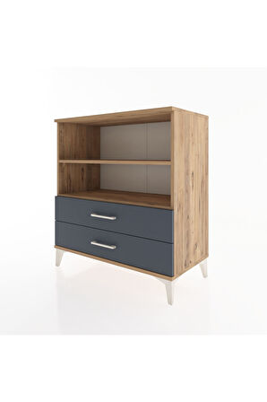 Hyperion Şifonyer 2 Raflı 2 Çekmeceli 88x44x96 Çam-Antrasit