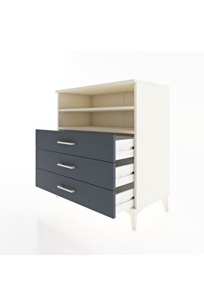 Hyperion Şifonyer 2 Raflı 3 Çekmeceli 88x44x96 Aytaşı-Antrasit