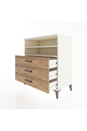 Hyperion Şifonyer 2 Raflı 3 Çekmeceli 88x44x96 Aytaşı-Çam