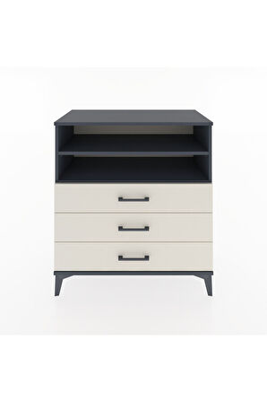 Hyperion Şifonyer 2 Raflı 3 Çekmeceli 88x44x96 Antrasit-Aytaşı