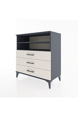 Hyperion Şifonyer 2 Raflı 3 Çekmeceli 88x44x96 Antrasit-Aytaşı