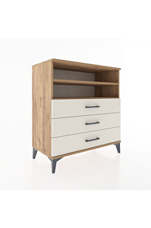 Hyperion Şifonyer 2 Raflı 3 Çekmeceli 88x44x96 Çam-Aytaşı