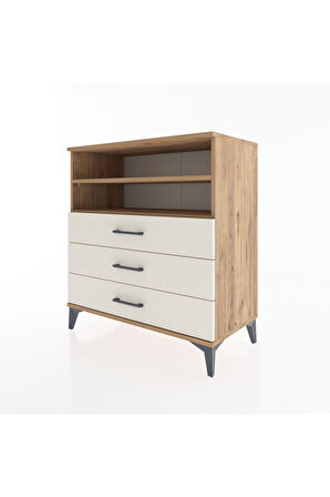 Hyperion Şifonyer 2 Raflı 3 Çekmeceli 88x44x96 Çam-Aytaşı