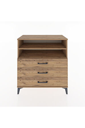 Hyperion Şifonyer 2 Raflı 3 Çekmeceli 88x44x96 Çam-Çam