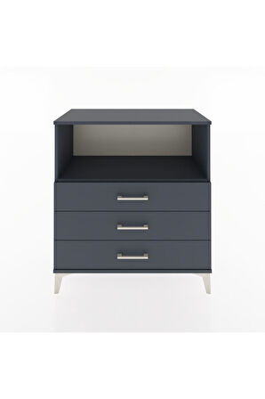 Hyperion Şifonyer Tek Raflı 3 Çekmeceli 88x44x96 Antrasit-Antrasit