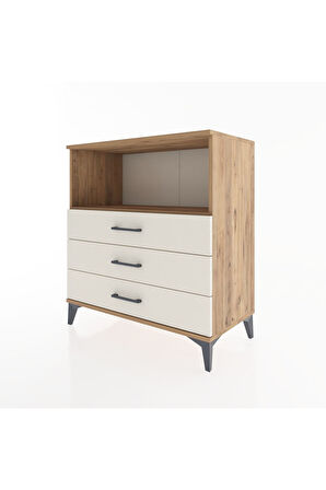 Hyperion Şifonyer Tek Raflı 3 Çekmeceli 88x44x96 Çam-Aytaşı