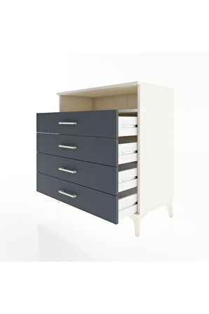 Hyperion Şifonyer Tek Raflı 4 Çekmeceli 88x44x96 Aytaşı-Antrasit