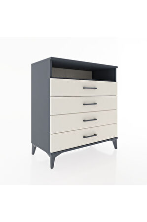 Hyperion Şifonyer Tek Raflı 4 Çekmeceli 88x44x96 Antrasit-Aytaşı