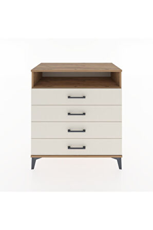 Hyperion Şifonyer Tek Raflı 4 Çekmeceli 88x44x96 Çam-Aytaşı