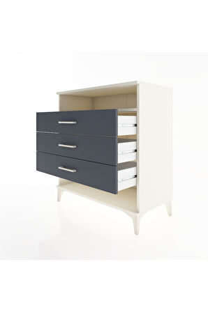 Hyperion Şifonyer Tek Raflı 3 Çekmeceli 88x44x96 Aytaşı-Antrasit