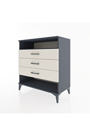 Hyperion Şifonyer Tek Raflı 3 Çekmeceli 88x44x96 Antrasit-Aytaşı