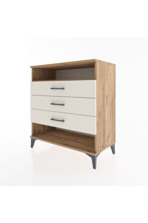 Hyperion Şifonyer Tek Raflı 3 Çekmeceli 88x44x96 Çam-Aytaşı
