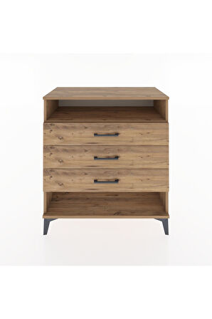 Hyperion Şifonyer Tek Raflı 3 Çekmeceli 88x44x96 Çam-Çam