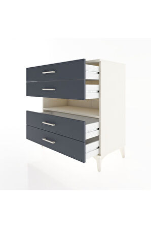 Hyperion Şifonyer Tek Raflı 4 Çekmeceli 88x44x96 Aytaşı-Antrasit