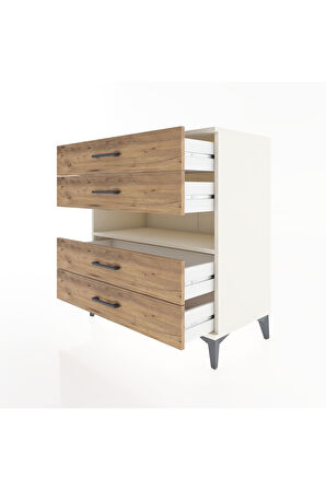 Hyperion Şifonyer Tek Raflı 4 Çekmeceli 88x44x96 Aytaşı-Çam