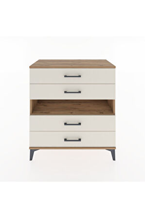 Hyperion Şifonyer Tek Raflı 4 Çekmeceli 88x44x96 Çam-Aytaşı