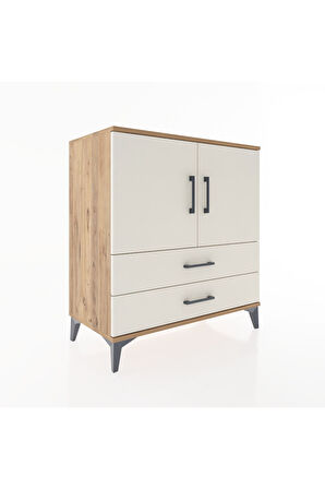 Hyperion Şifonyer 3 Raflı 2 Çekmeceli 2 Kapaklı 88x44x96 Çam-Aytaşı