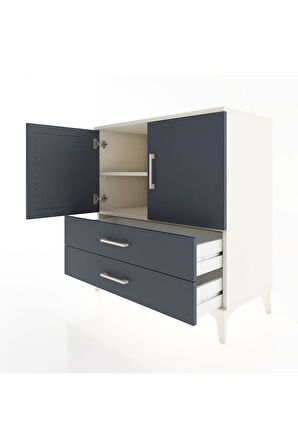 Hyperion Şifonyer 2 Raflı 2 Çekmeceli 2 Kapaklı 88x44x96 Aytaşı-Antrasit