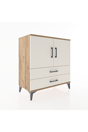 Hyperion Şifonyer 2 Raflı 2 Çekmeceli 2 Kapaklı 88x44x96 Çam-Aytaşı
