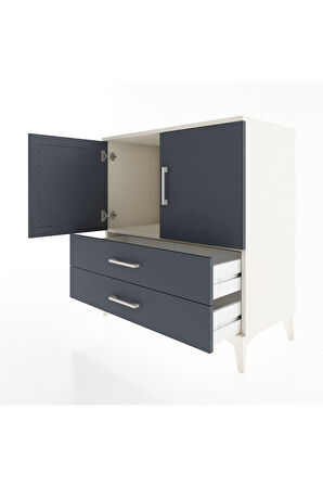 Hyperion Şifonyer Tek Raflı 2 Çekmeceli 2 Kapaklı 88x44x96 Aytaşı-Antrasit