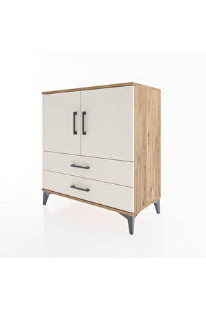 Hyperion Şifonyer Tek Raflı 2 Çekmeceli 2 Kapaklı 88x44x96 Çam-Aytaşı