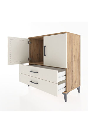 Hyperion Şifonyer Tek Raflı 2 Çekmeceli 2 Kapaklı 88x44x96 Çam-Aytaşı