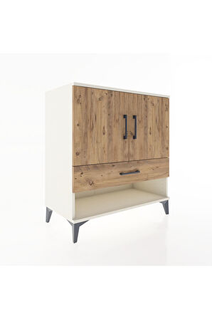 Hyperion Şifonyer 3 Raflı Tek Çekmeceli 2 Kapaklı 88x44x96 Aytaşı-Çam