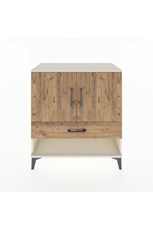 Hyperion Şifonyer 2 Raflı Tek Çekmeceli 2 Kapaklı 88x44x96 Aytaşı-Çam