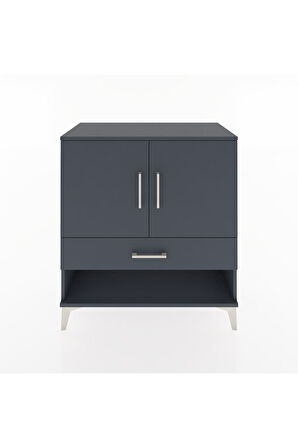 Hyperion Şifonyer 2 Raflı Tek Çekmeceli 2 Kapaklı 88x44x96 Antrasit-Antrasit