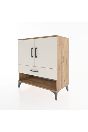 Hyperion Şifonyer 2 Raflı Tek Çekmeceli 2 Kapaklı 88x44x96 Çam-Aytaşı