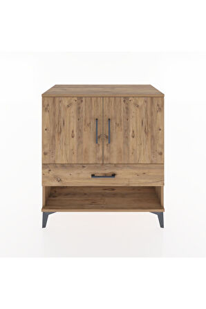 Hyperion Şifonyer 2 Raflı Tek Çekmeceli 2 Kapaklı 88x44x96 Çam-Çam