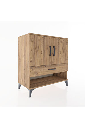 Hyperion Şifonyer 2 Raflı Tek Çekmeceli 2 Kapaklı 88x44x96 Çam-Çam