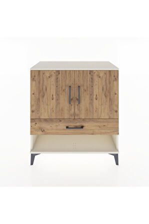 Hyperion Şifonyer Tek Raflı Tek Çekmeceli 2 Kapaklı 88x44x96 Aytaşı-Çam