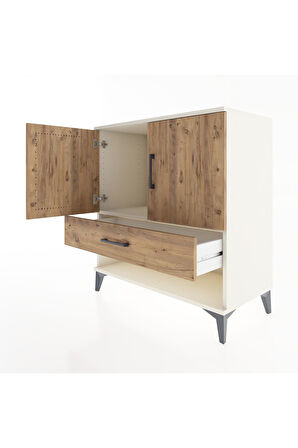 Hyperion Şifonyer Tek Raflı Tek Çekmeceli 2 Kapaklı 88x44x96 Aytaşı-Çam