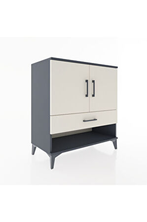 Hyperion Şifonyer Tek Raflı Tek Çekmeceli 2 Kapaklı 88x44x96 Antrasit-Aytaşı