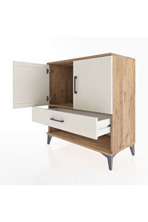 Hyperion Şifonyer Tek Raflı Tek Çekmeceli 2 Kapaklı 88x44x96 Çam-Aytaşı