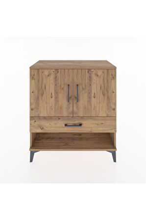 Hyperion Şifonyer Tek Raflı Tek Çekmeceli 2 Kapaklı 88x44x96 Çam-Çam