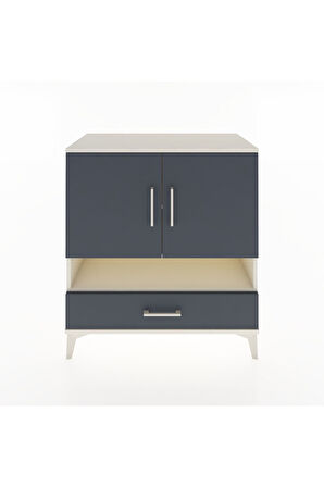 Hyperion Şifonyer 3 Raflı Tek Çekmeceli 2 Kapaklı 88x44x96 Aytaşı-Antrasit