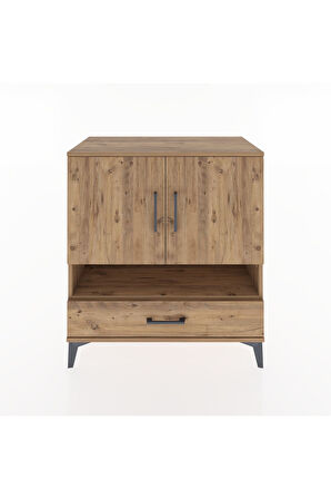 Hyperion Şifonyer 3 Raflı Tek Çekmeceli 2 Kapaklı 88x44x96 Çam-Çam