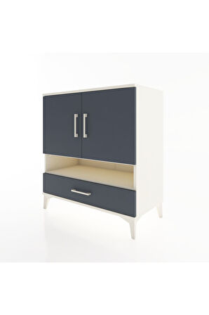 Hyperion Şifonyer 2 Raflı Tek Çekmeceli 2 Kapaklı 88x44x96 Aytaşı-Antrasit