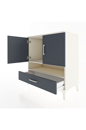 Hyperion Şifonyer 2 Raflı Tek Çekmeceli 2 Kapaklı 88x44x96 Aytaşı-Antrasit