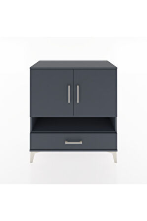 Hyperion Şifonyer 2 Raflı Tek Çekmeceli 2 Kapaklı 88x44x96 Antrasit-Antrasit